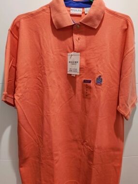 Bugle Boy Company Mens S Orange Short Sleeve Polo Shirt